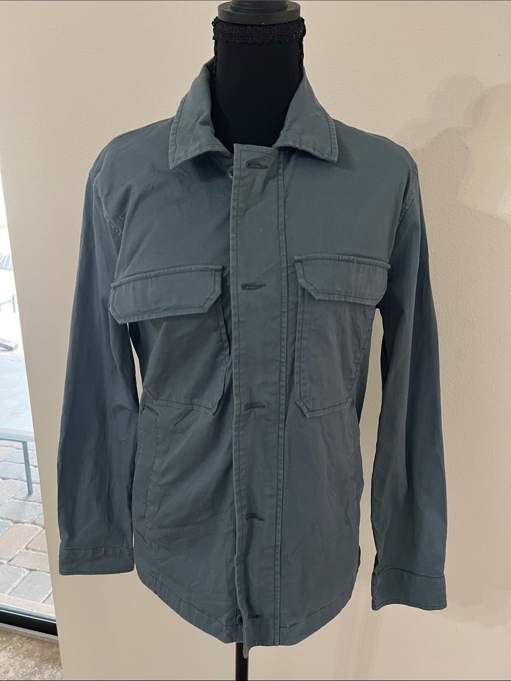 Abercrombie & Fitch Men’s Blue Grey Relaxed Stretch Twill Shirt Jacket XS